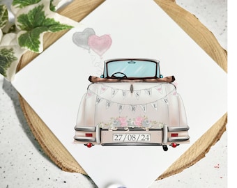 Just Married Car Sign, Vintage Wedding Car Sign, Just Married Sign, Wedding Gift
