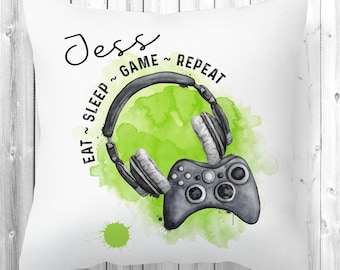 Gamer Personalised Cushion, Game Controller Gift