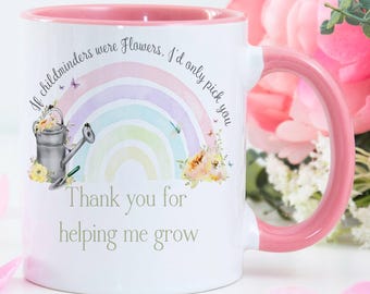 Personalised Childminder Rainbow Mug, Thank You Gift, Childcare Leaving Gift, Childminder Thank You, Teacher Thank You Gift