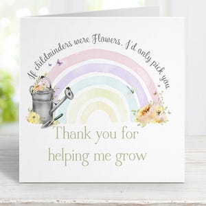 Carte cadeau pour assistante maternelle, carte de remerciement pour assistante maternelle, carte pour une occasion spéciale
