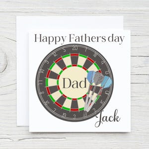 Personalised Darts Birthday Card, Fathers Day Card, Dart Board Card, Darts Player, Spot Fan, Gift Card, Any Age