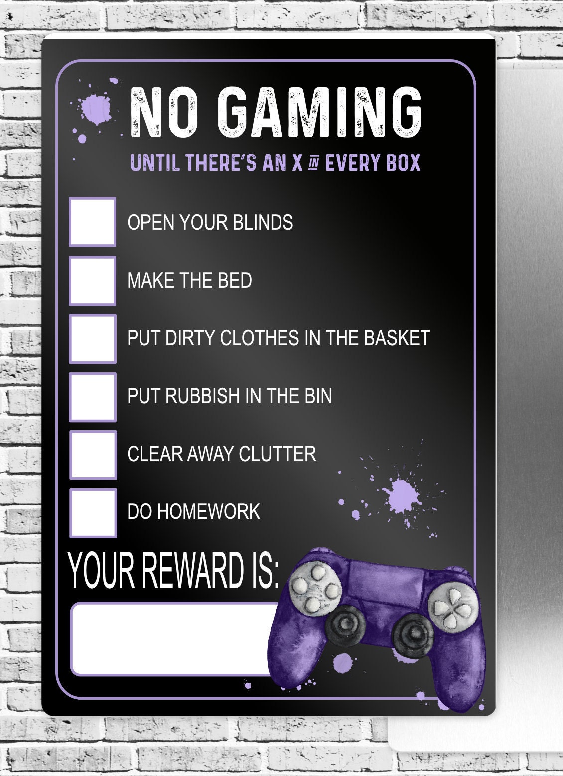 Personalised Gaming Reward Board, Gamer Gift, Chore Chart, Game ...