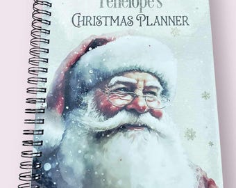 Personalised Christmas Planner, Christmas Notebook, Nostalgic Santa Notebook, Christmas Organiser