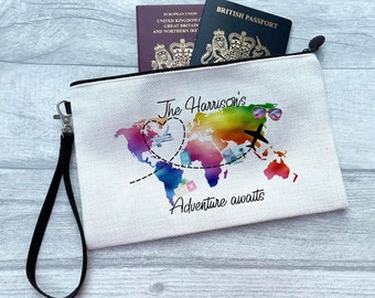 Passport Holder, Travel Documents Pouch, Family Holiday Documents Holder, Travel Accessory, Travel Wallet