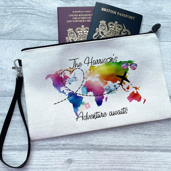 Passport Holder, Travel Documents Pouch, Family Holiday Documents Holder, Travel Accessory, Travel Wallet