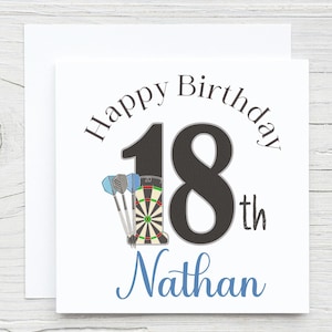 Personalised Darts Birthday Card, Fathers Day Card, Dart Board Card, Darts Player, Spot Fan, Gift Card, Any Age