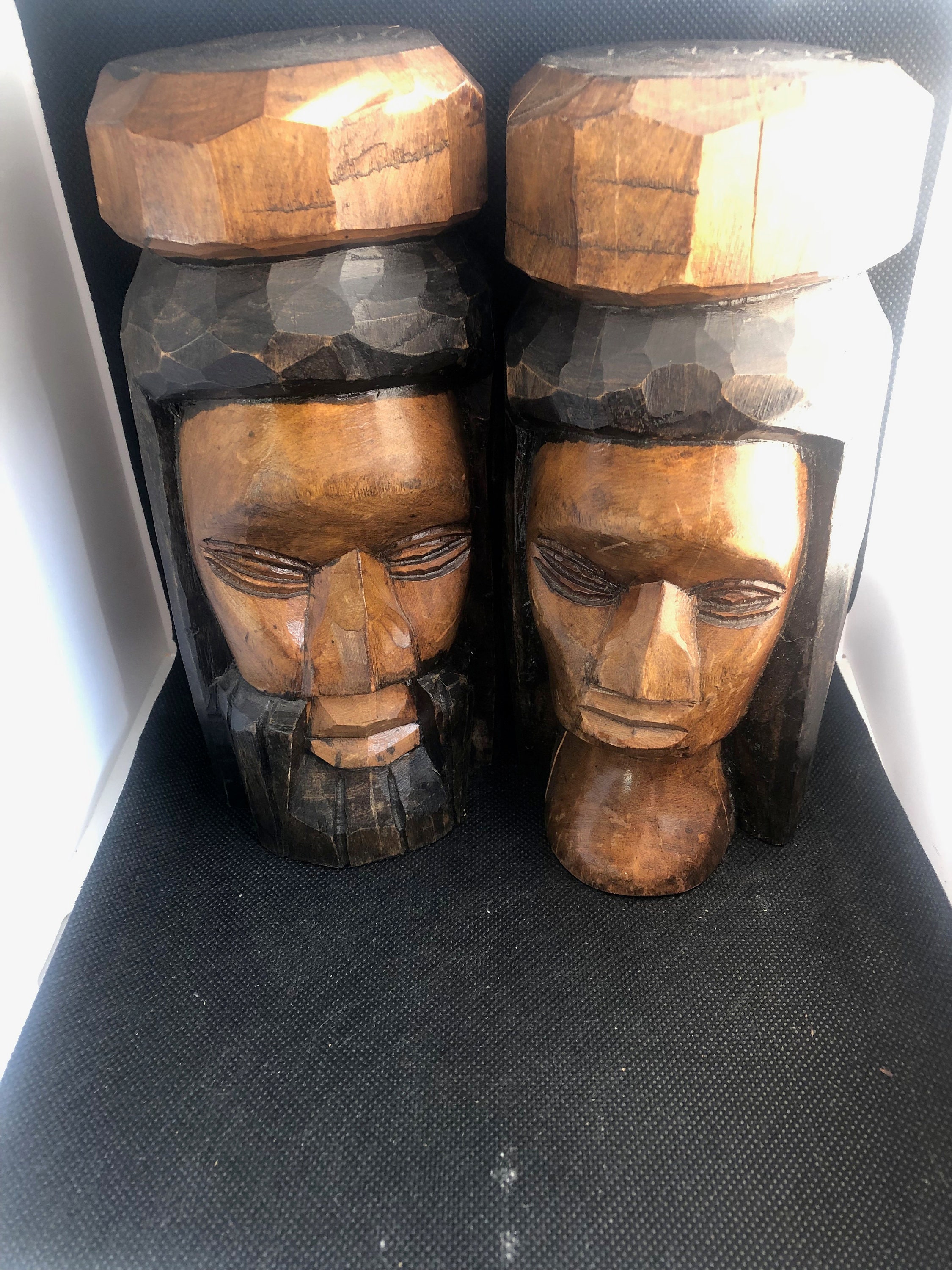 Edpas Carving Wood Maple Set of 2 Wooden Blocks 20x7x7cm 