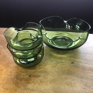 vintage Anchor Hocking vert avocat saladier lot de 4