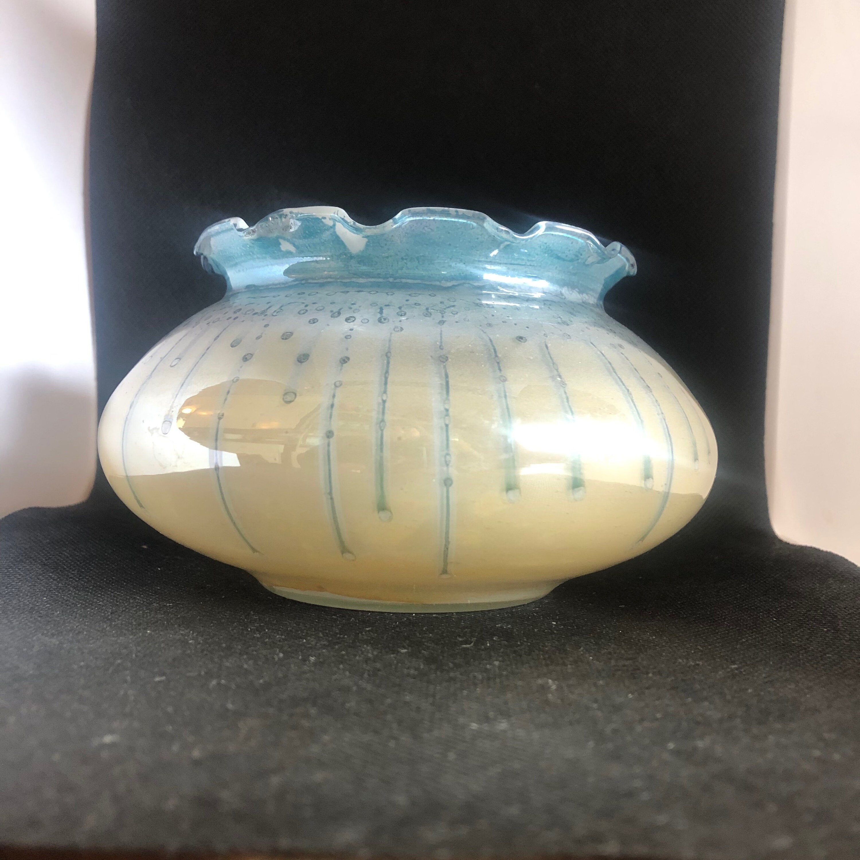 Simron Vase Vintage Simron Israel Vase With Wavy Top Hand Painted and Ruffled Top ...