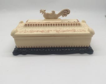 Vintage Asian trinket box with Phoenix on the lid