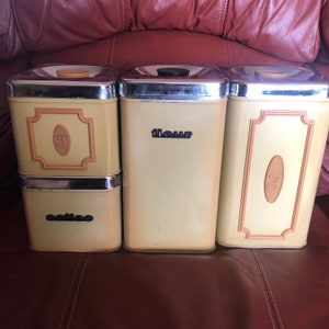 Vintage set of mismatched canisters from the 1970&#39;s