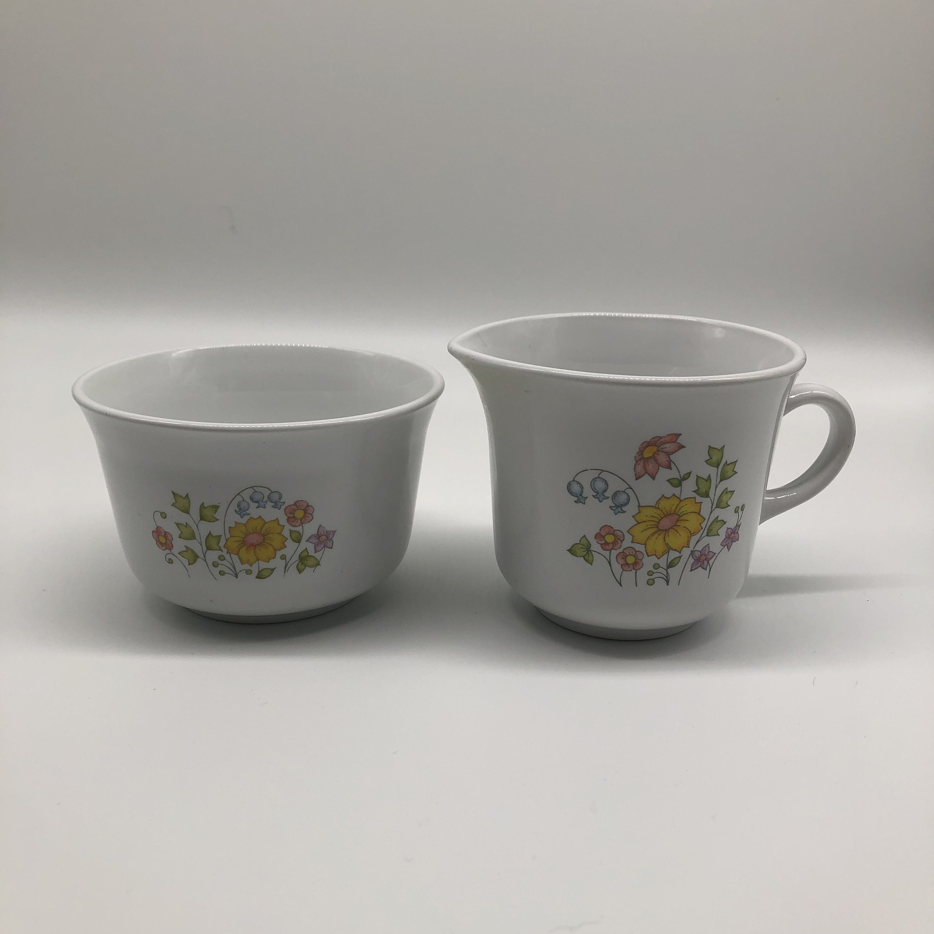 Corelle by Corning Spring Meadow Floral Wildflower cream and sugar set