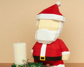 DIY Papercraft DIGITAL Santa Claus, Pdf Kit, Christmas decoration, Svg and Dxf files included,