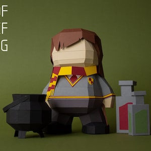Plantilla de asistente SVG, hechicera 3d papercraft, mundo mágico de fantasía de modelos de papercraft, archivo dxf y svg para potter, kit DiY, plantilla PDF
