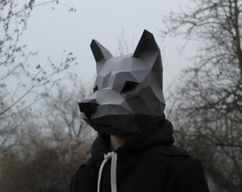 DIY オオカミ マスク: 3D ペーパークラフト ハロウィン マスク (PDF ダウンロード)