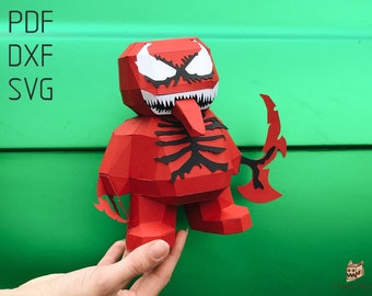 DIY Superhero PDF template, comic character, 3D papercraft doll,  party decoration,  svg and dxf files for plotter