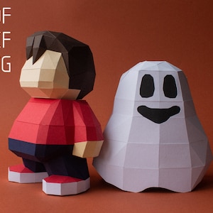 Halloween Ghost man  figures  Papercraft, Pdf template with svg and dxf files