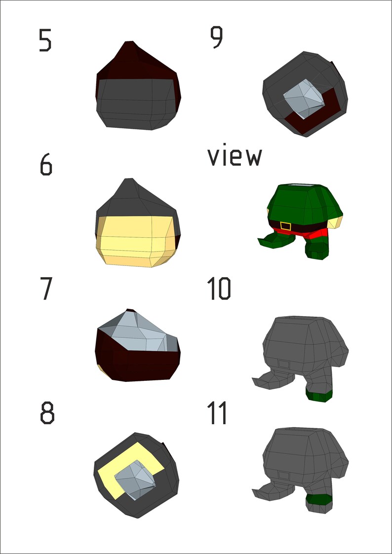 Christmas Elf DIY Papercraft DIGITAL Christmas decor Low | Etsy