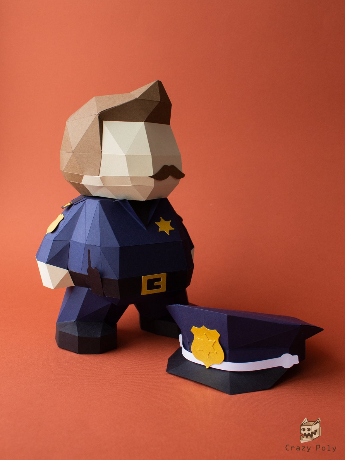 3D Papercraft Police Officer Gift, Low Poly SVG, PDF Template - Etsy Canada
