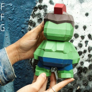 Plantilla PDF de superhéroe DIY, personaje de cómic, muñeca de papercraft 3D, decoración de fiesta, archivos svg y dxf para trazador