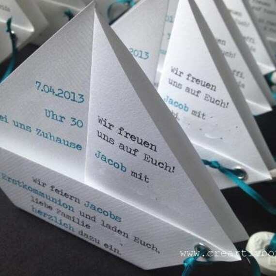 5 Pieces Invitation Confirmation Communion Baptism Papier Etsy