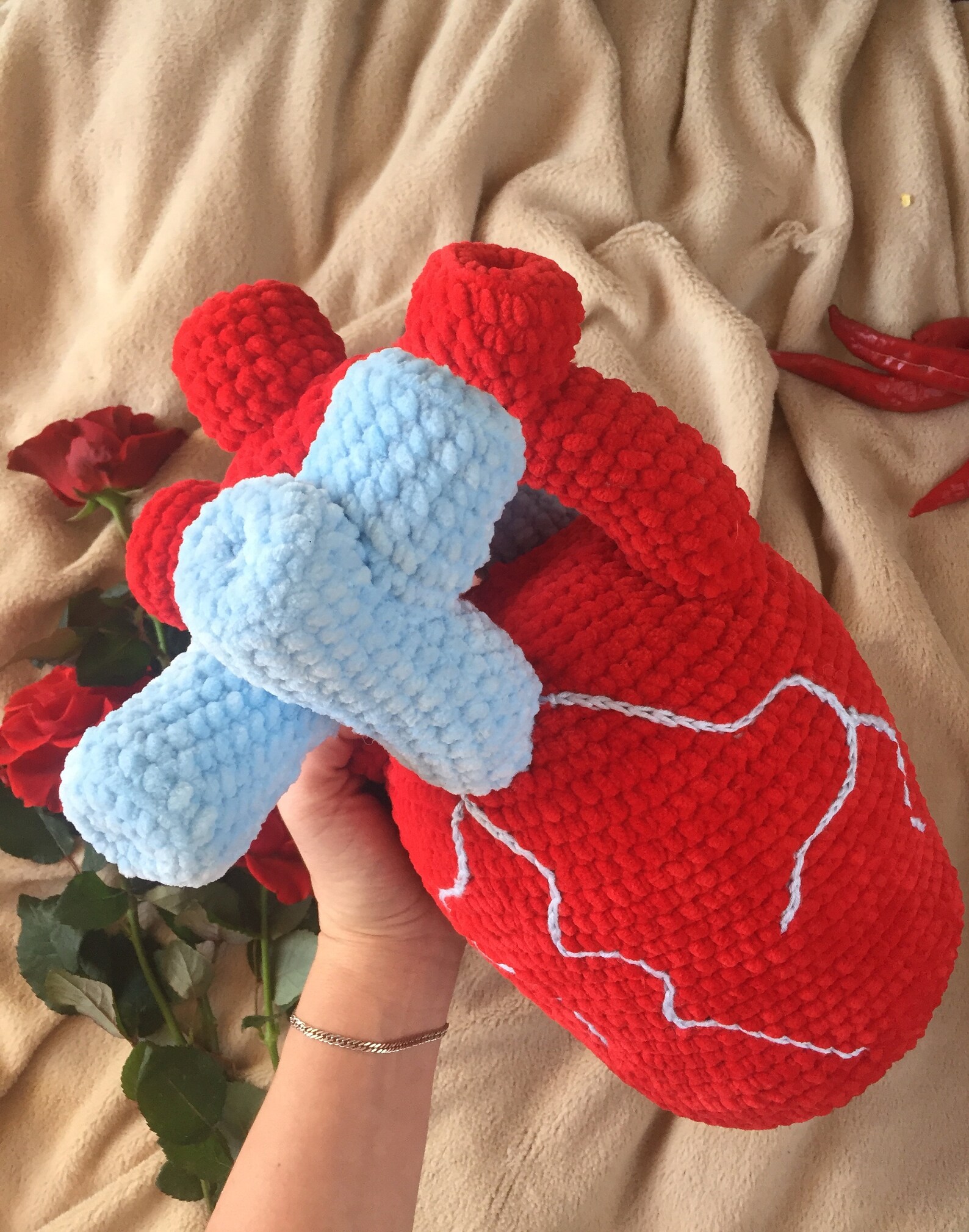 Anatomical Heart Plush Realistic heartKnit Body Organ A Etsy