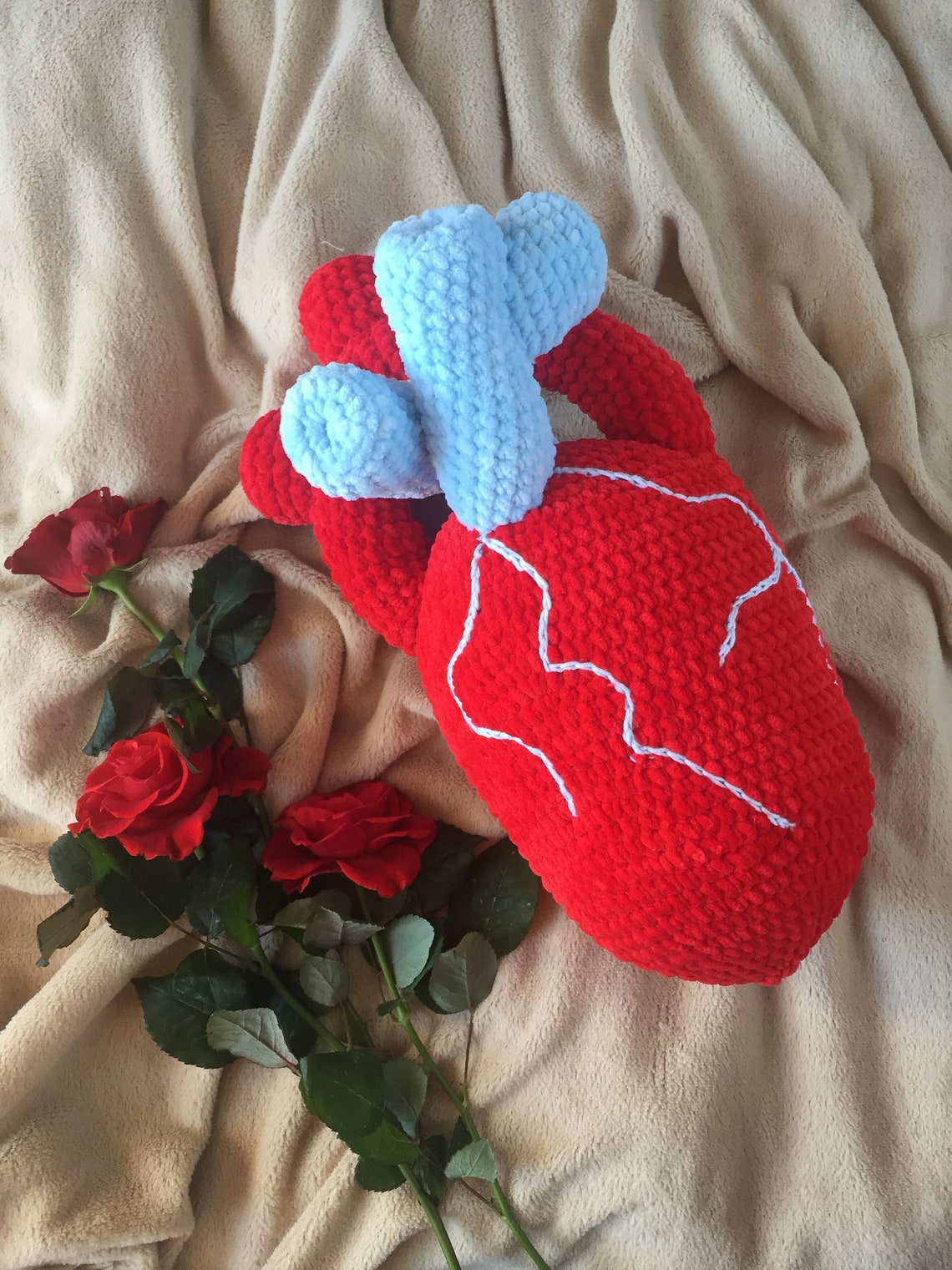 Anatomical Heart Plush Realistic heartKnit Body Organ A Etsy
