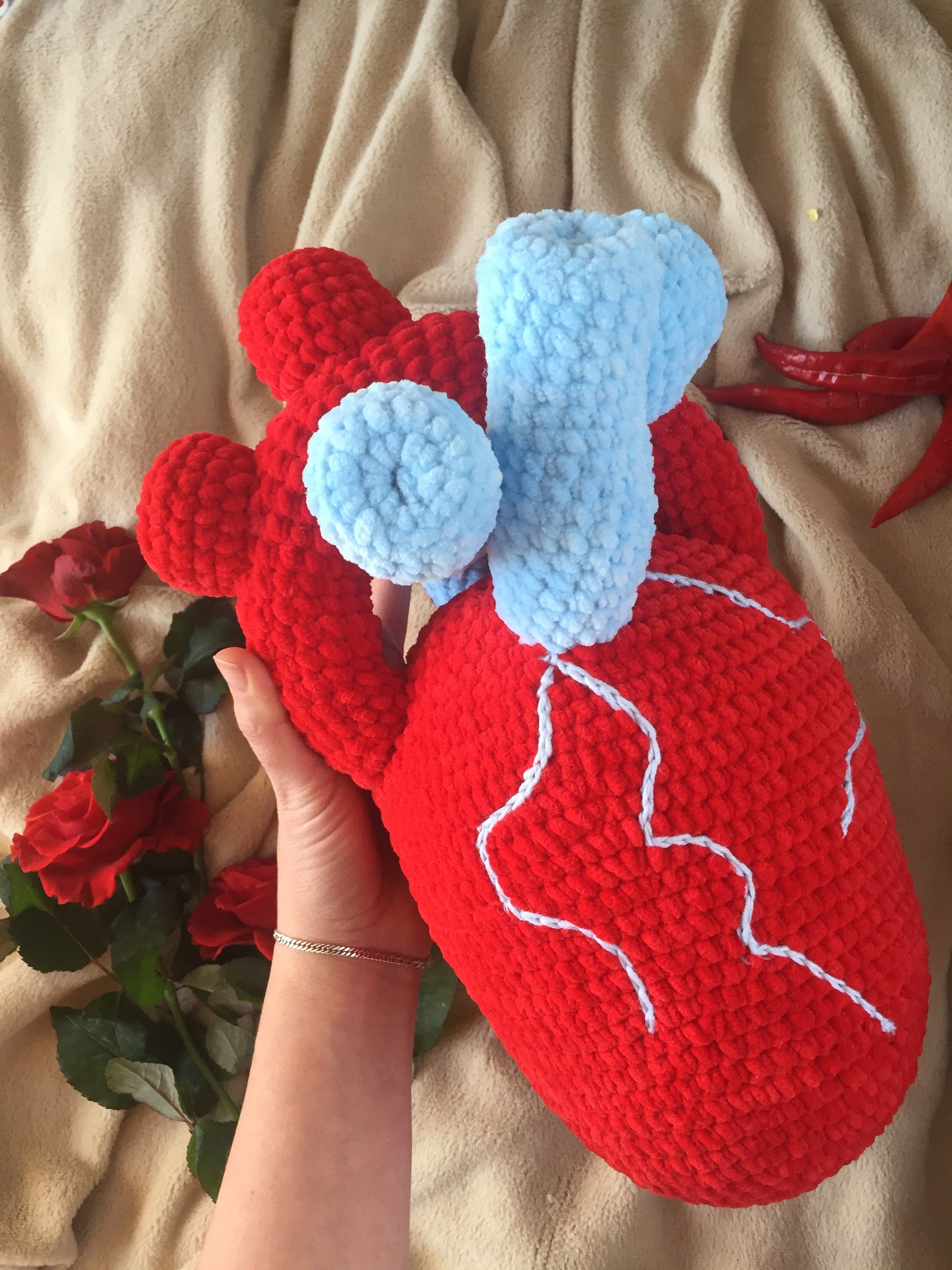 Anatomical Heart Plush Realistic heartKnit Body Organ A Etsy