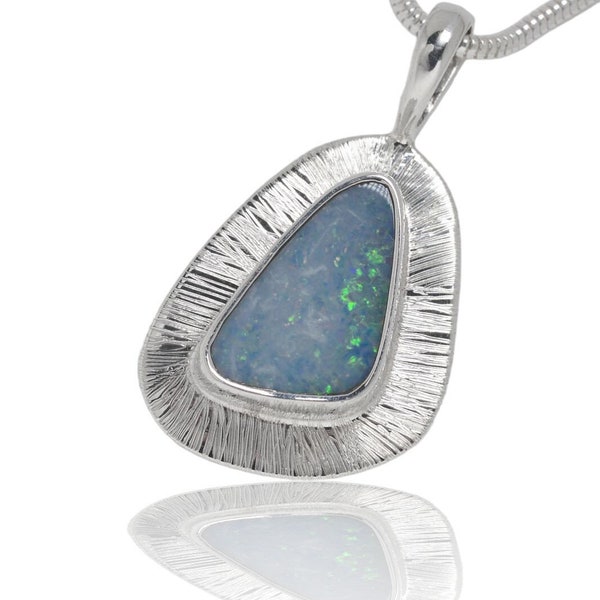 Opal Silber Anhänger, Länge: 33mm