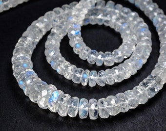 Rainbow moonstone necklace different lengths. 6-9 mm stones