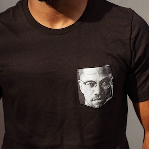 Malcolm X Unisex Pocket Tee Shirt