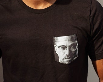Malcolm X Unisex Pocket Tee Shirt