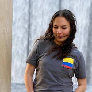 Flag of Colombia Unisex Pocket Tee Shirt