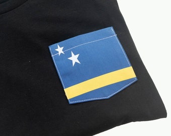 Flag of Curacao Unisex Pocket Tee