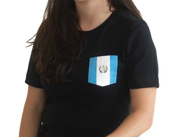 Flag of Guatemala Unisex Pocket Tee Shirt