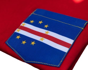Flag of Cape Verde Unisex Pocket Tee Shirt