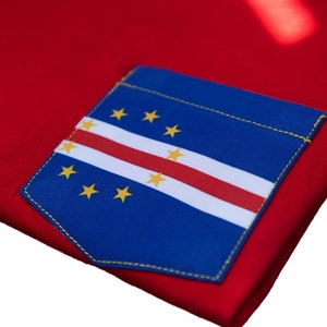 Flag of Cape Verde Unisex Pocket Tee Shirt