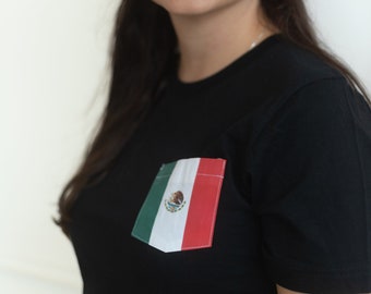 Flag of Mexico Unisex Pocket T-Shirt