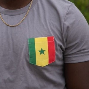 Flag of Senegal Unisex Pocket Tee Shirt