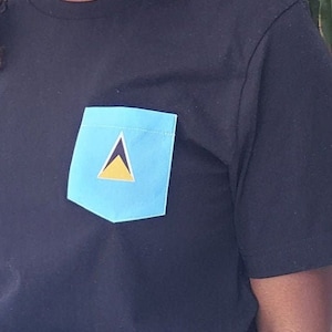 Flag of Saint Lucia Unisex Pocket Tee