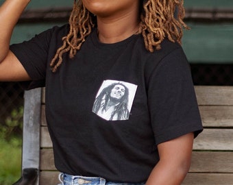 Bob Marley Unisex Pocket Tee Shirt