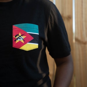 Flag of Mozambique Unisex Pocket Tee Shirt