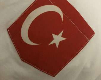 Flag of Turkey Unisex Pocket Tee Shirt