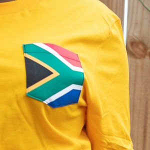 Flag of South Africa Unisex Pocket Tee Shirt