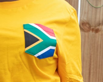 Flag of South Africa Unisex Pocket Tee Shirt