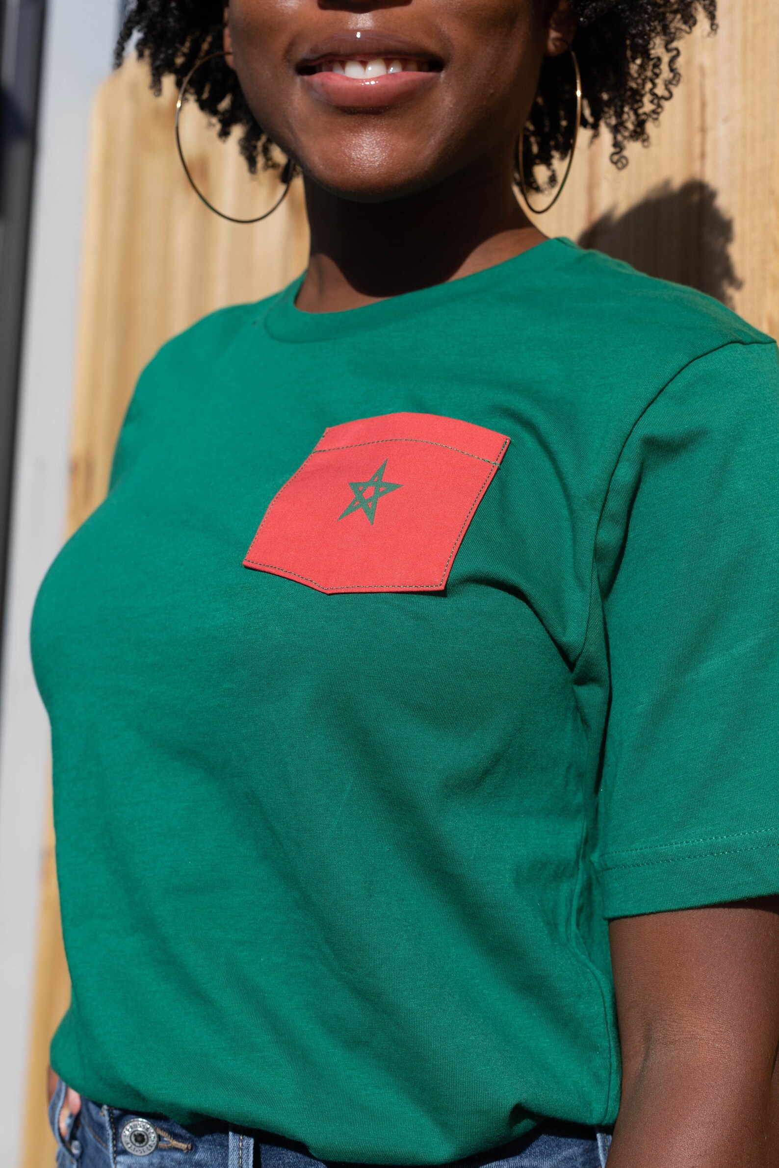 Flag of Morocco Unisex Pocket Tee Shirt - Etsy