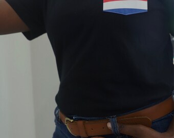 Flag of Costa Rica Unisex Pocket T-Shirt