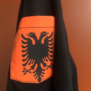 Flag of Albania Unisex Pocket Tee Shirt