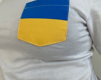 Flag of Ukraine Unisex Pocket Tee Shirt