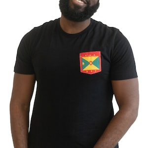 Flag of Grenada Unisex Pocket Tee Shirt